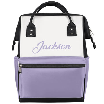 SPYORBKX Personalized Baby-Diaper-Backpack Newborn-Girl-Essentials Baby Travel Nursing Nappy-Bag with Name Purple Mommy Bag