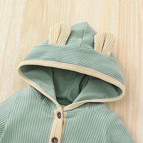 Thorn Tree Newborn Baby Girl Boy Hooded Romper Unisex Baby Knitted Jumpsuit Infant Kids Solid Outfits Baby Girl Boy Jumpsuit (Gr