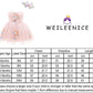 Weileenice Blush Pink Baby Girls Dress Applique Lace Embroidery Tulle Toddler Girl Wedding Christening Princess 1St Birthday Par