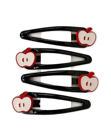 Apple Bow Clips Baby Girls Fruit Hair Pin Apple Hair Clips Baby Fruits Ribbon Bows BBG88 (Set-J)