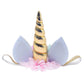 Nishine Baby Elastic Glitter Unicorn Horn Headband Children Unicorn Party Supplies Cosplay Gift (Chiffon-Gold)