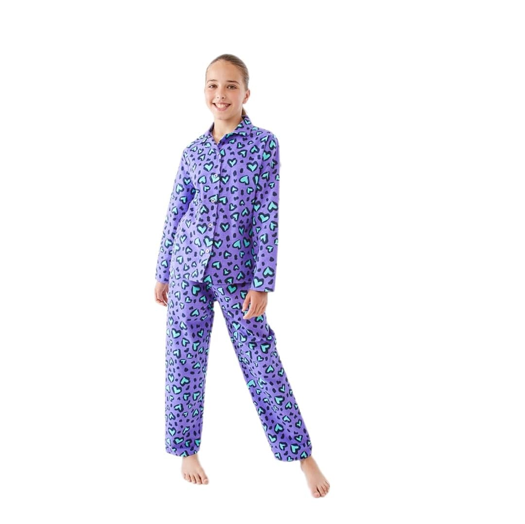 MAISHA CREATION Kids Cotton All Over Print Nightsuit |Lapel Neck, Long Sleeves and ButtonUp Front Top Elastic Waistband Pant| 