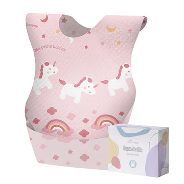 Sunveno Disposable Bibs, Baby Disposable Bib Leak-Proof Liner & Reusable Fastener, 20 Pieces