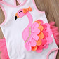 Farrubbyine8 Newborn Baby Girls Flamingo Romper Adjustable Shoulder Strap Bodysuit Outfit Clothes (12-18 Months, A)