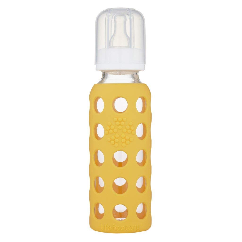 Lifefactory 9Oz Glass Baby Bottle 2Pk Bundle With 2 Stage 3 Nipples (Kale/Mango)