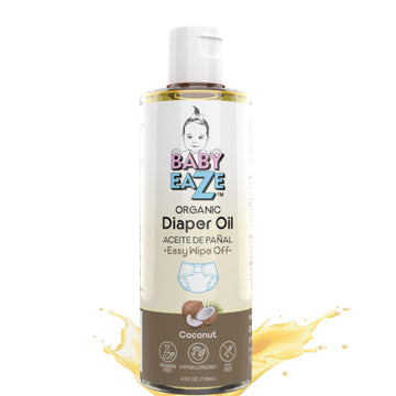 Organic Baby Diaper Oil - Gentle, Mess-Free Alternative to Rash Creams & Sprays, Hands-Free Use, Natural Coconut