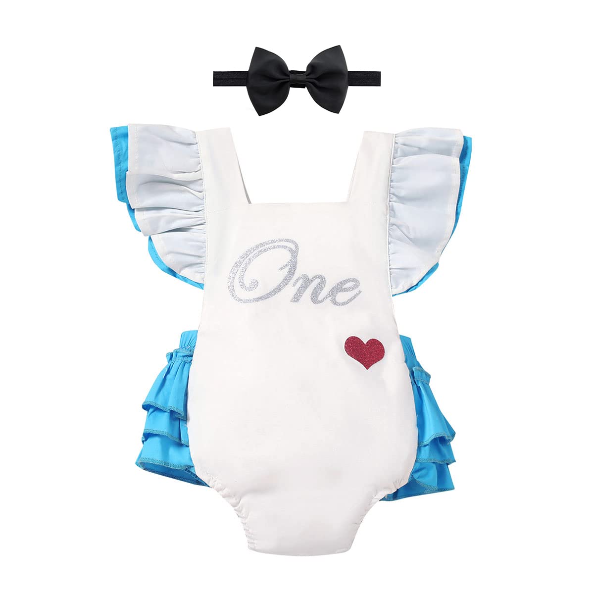 Baby Onederland 1St Birthday Girl Outfit Cake Smash Romper Dress Headband Infant Toddler Easter Spring Party Supplies Wonderland