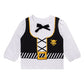 Auggle 3Pc Toddler Baby Girl Outfits Halloween Costume Stripe Skirt Kid Pirate Long Sleeve With Hat (Black, 4T)