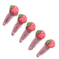 Strawberry Snap Clips Baby Girls Fruit Hair Bow Clips Strawberry Hair Ring Tie BBW24 (5 Pcs-B2)