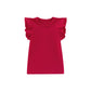 Infant Toddler Baby Girl Top Basic Plain Ruffle T-Shirt Blouse Casual Clothes (0-6 Months, Red)
