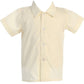 Lito Baby Boys Infant Toddler Ivory Short Sleeved Simple Dress Shirt - S