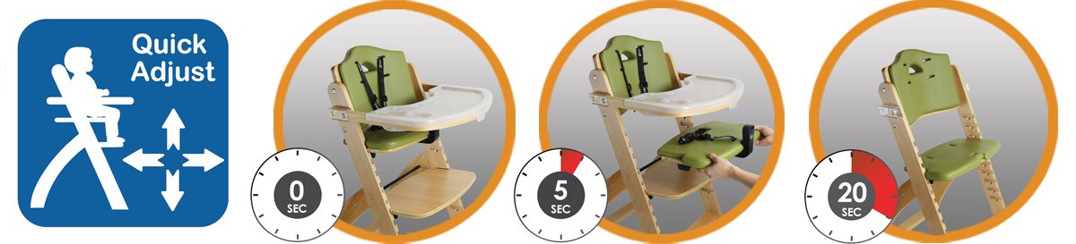 Abiie Beyond Junior Wooden High Chair With Tray - Convertible Baby Highchair - Adjustable High Chair For Babies/Toddlers/6 Month
