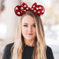 Foeran Mouse Ears Headbands Shiny Bows Mouse Ears Glitter Party Princess Decoration Cosplay Costume For Girls Women (Red Heart D