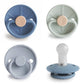 FRIGG SilkySoft Silicone Baby Pacifier 4-Pack Skyline Serenity | Made in Denmark | BPA-Free (6-18 Months)