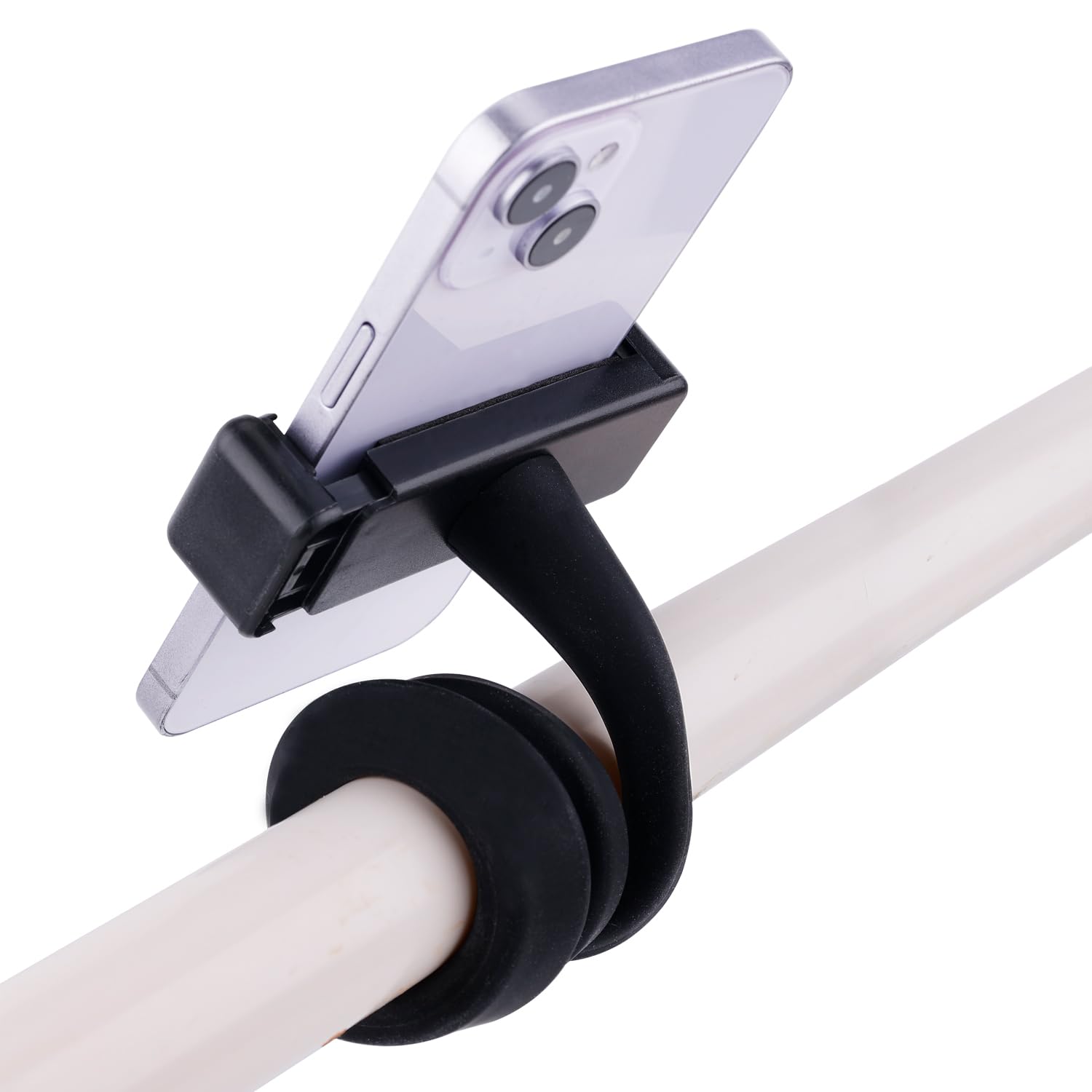 Stroller Bike Phone Holder, Flexible Cell Phone Bicycle Pram Mount With Non-Skidding Arm Grip Soft Alloy Phone Clamp For Baby Bu