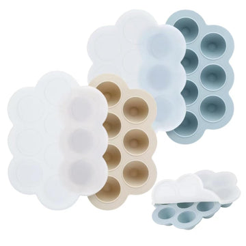 Pandaear 2 Pack Baby Food Freezer Tray With Lids, Silicone Baby Food Storage Container For Homemade Baby Food, Fruit, Purees And