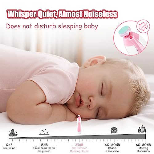 Baby Nail Trimmer Electric-12 in 1 Baby Nail Clippers Safe Baby Nail File Kit with a Nail Clipper, Scissor, Tweezers, and Nail F