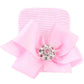 Dreshow Bqubo Newborn Hospital Hat Infant Baby Hat Cap Big Bow Nursery Beanie 3 Pack