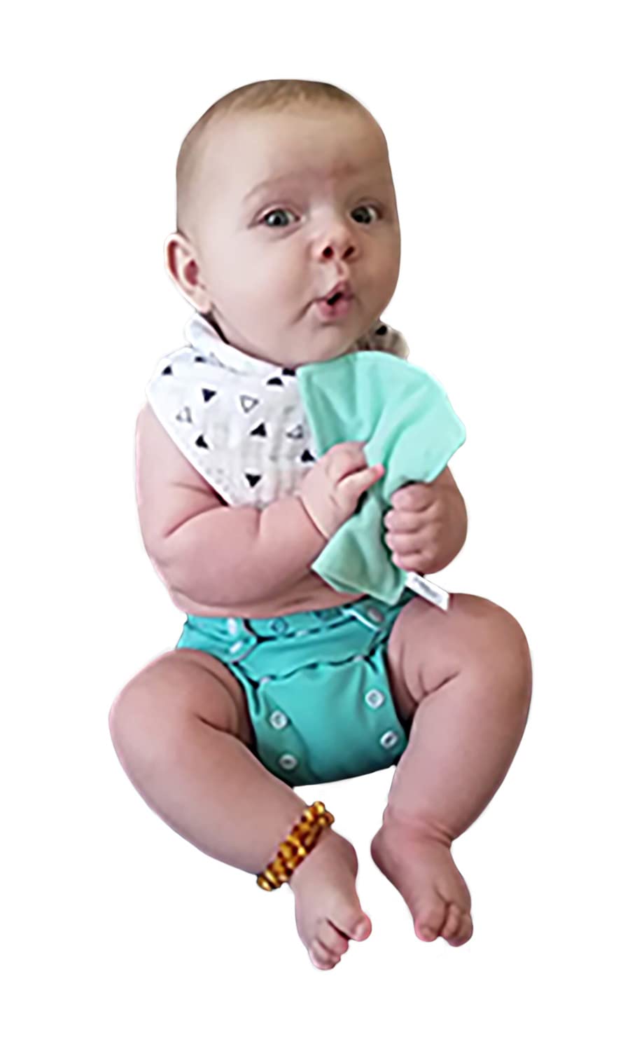 Baby Paper Crinkly Baby Toy, Turquoise Zig Zag