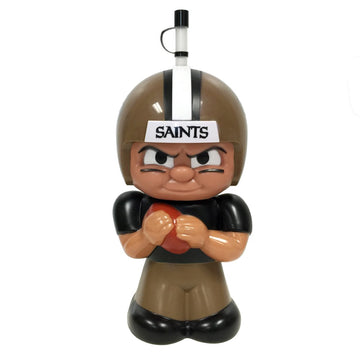 Party Animal Nfl New Orleans Saints Big Sip 3D Water Bottle, 16Oz, Gold/Black/White