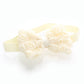 My Lello Girls Fabric Rose Bow Headbands 2 Pack (Ivory/White)