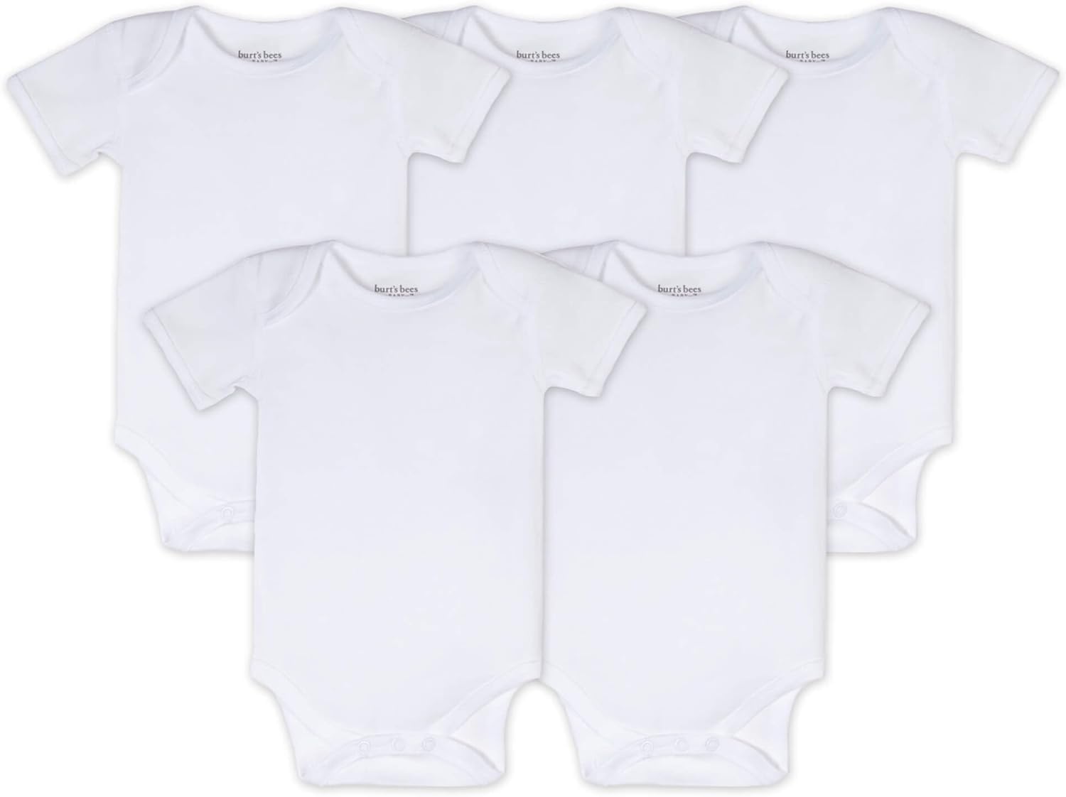 Burts Bees Baby Unisex Baby Bodysuits, 5-Pack Short & Long Sleeve One-Pieces, 100% Organic Cotton