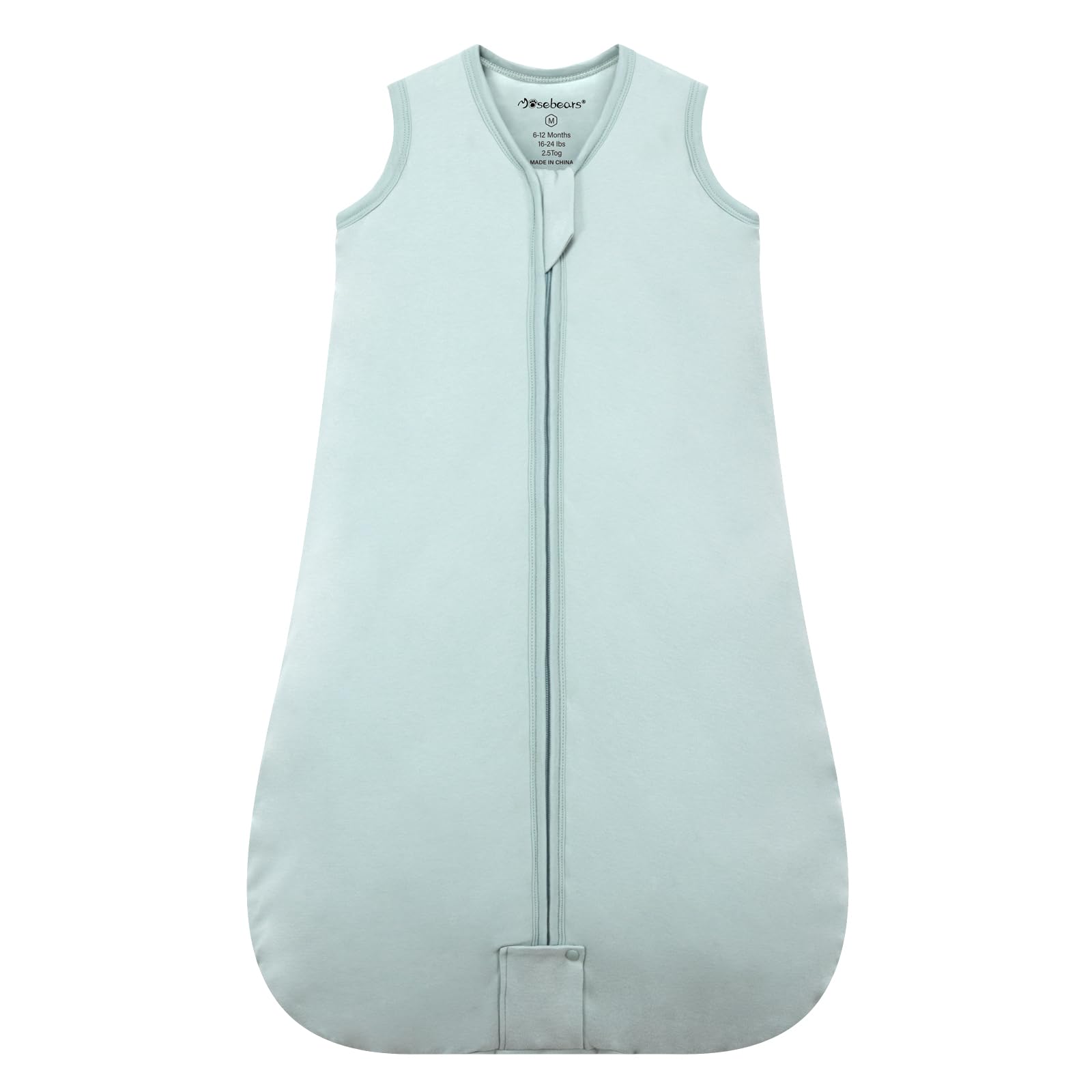 Mosebears Sleep Sack Baby Winter Wearable Blanket with 2-Way Zipper,2.5 TOG Cotton Sleep Sack Unisex (Calm Sage, 12-18 Months)