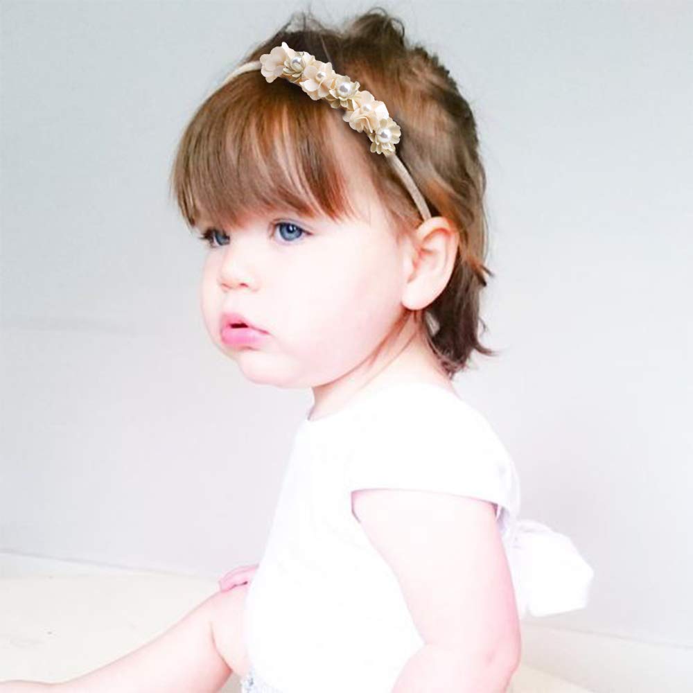 Mligril Baby Headbands Set Flower Hair Bows Accessories-Elastic Hair Band Crown Floral Wraps Birthday Gifts For Girls Newborn In