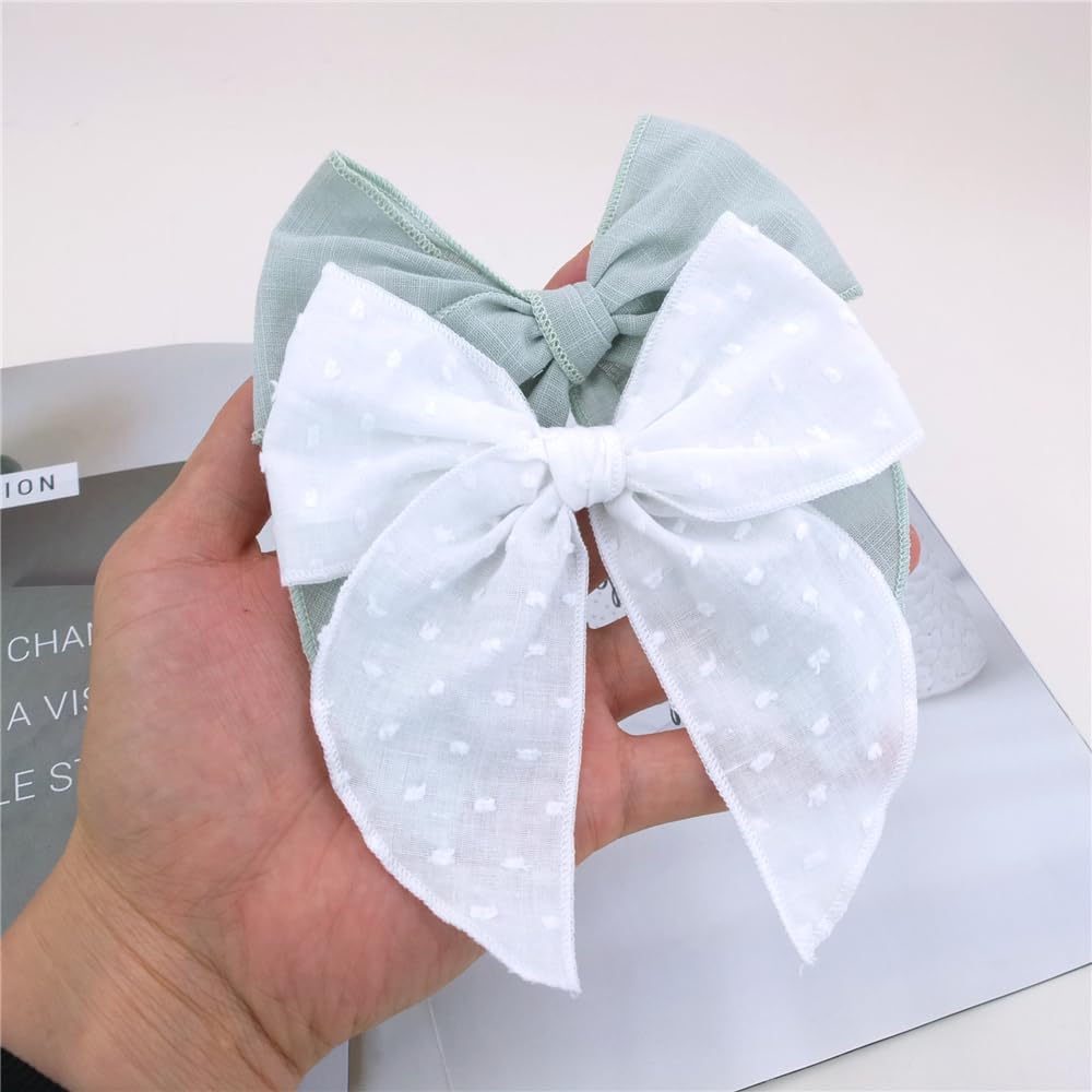 Pack Of 4 Gorgeous Fable Bow Hair Clips For Girls Women Linen Hair Bow Alligator Clips Toddler Baby Mom Young Girl Hair Accessor