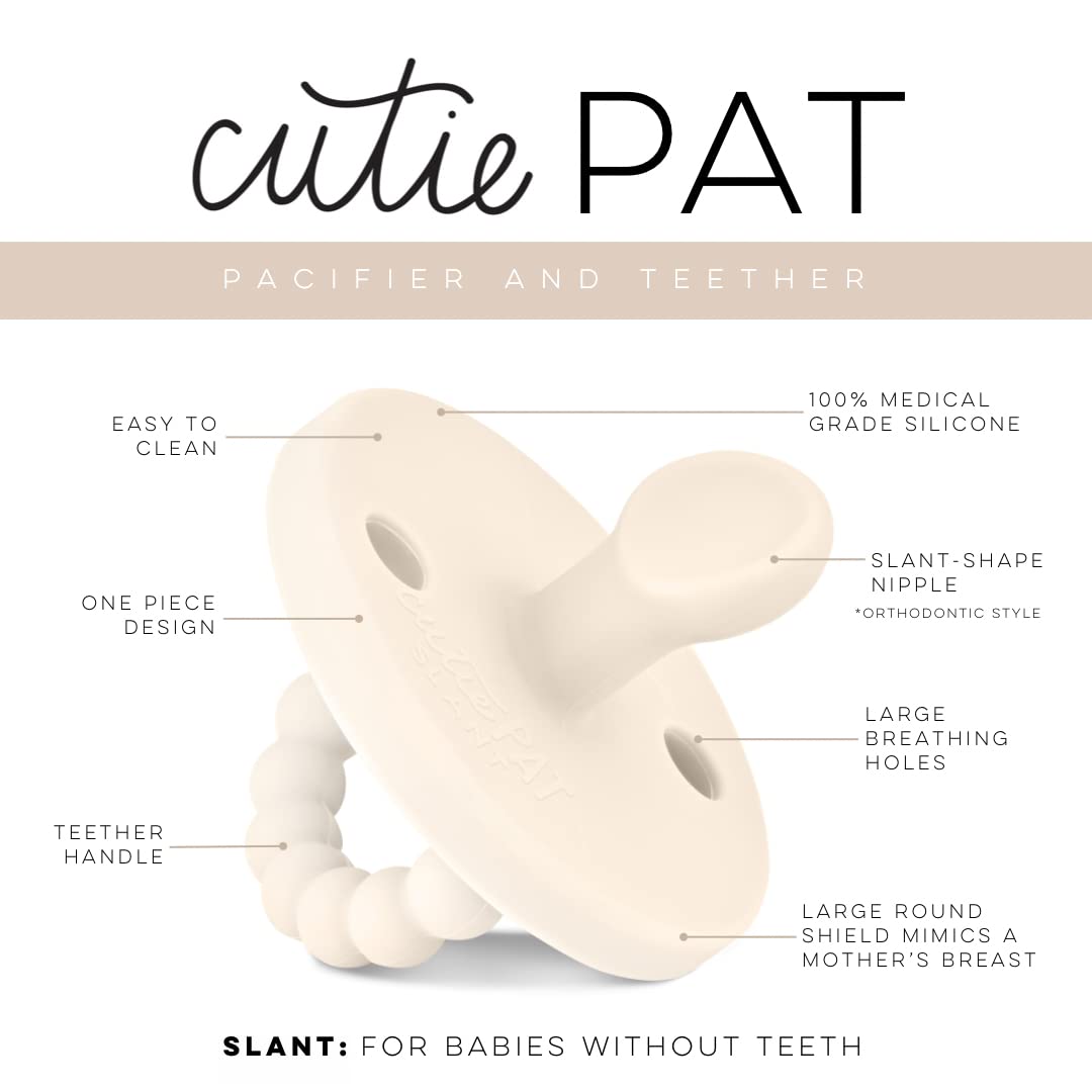 Ryan & Rose Cutie Pat Pacifier Teether (Slant, Ivory)