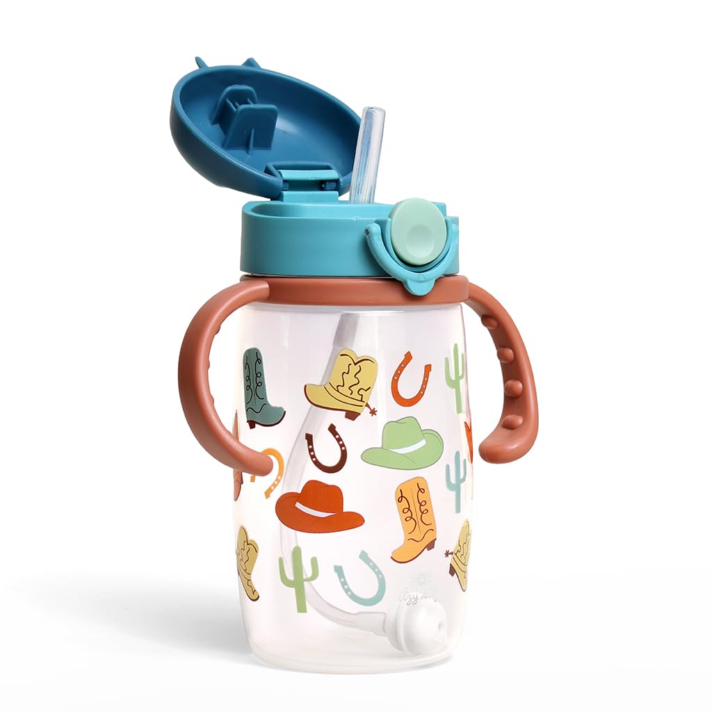Itsy Ritzy Sippy Itzy Ritzy Sippy Cup - Includes Weighted Silicone Straw, Ergonomic Han ...