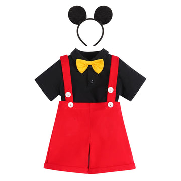 First Birthday Cake Smash Photo Prop Outfits For Baby Boys Romper+Bow Tie+Suspenders Overalls Bib Pants Shorts Ears Headband Hal