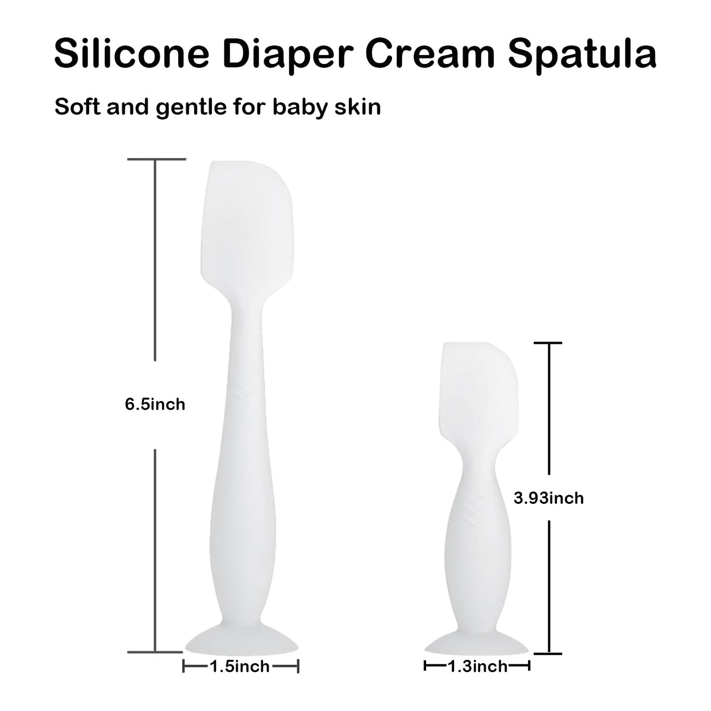 Roxanepig 2 Pack Baby Diaper Cream Spatula - Diaper Rash Cream Applicator For Butt Paste - Diaper Cream Brush For Newborns (Whit