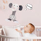 D-KINGCHY Baby Toys 0-12 Months, Black and White Newborn Toys, Soft Plush Rattle Stuffed Animal Toy with Teether and Sound, Deve
