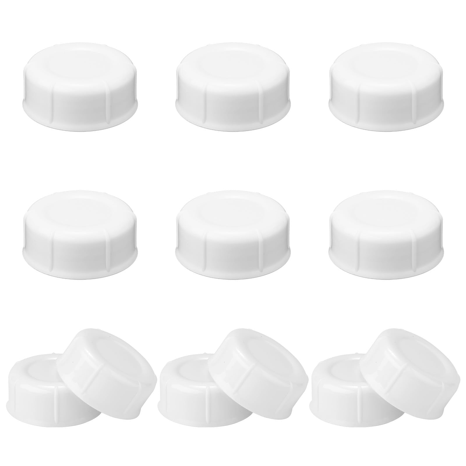 Tinoaly 12Pcs Narrow Baby Bottle Caps For Dr Brown, Medela, Ameda (White, Bpa-Free, Leakproof, Reusable, Dishwasher Safe)