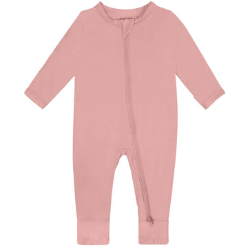 Guisby Baby Girls Romper, One Piece Long Sleeve 2 Way Zipper Sleepers Newborn Peach