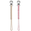 Pacifier Clip for Girls - MORIBOX Paci Clip Soothe Baby Binky Holder for Shower Birthday Gift 2 Pack