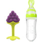 GREST Silicone Easy Squeezy Spoon Food Feeder and Grapes Shaped Silicone Teether for Babies Color May Vary
