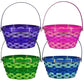 Easter Baskets With Hinged Handle - Round Woven Bamboo (Purple, Pink, Green, Blue) - 4 Pack