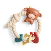 Itzy Ritzy Silicone Teether with Rattle; Rattle Teether Features Rattle Sound, Three Silicone Teething Rings and Raised Texture 
