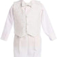 White Boys Embroidered Jacquard Christening Baptism Or Wedding Vest Set - Size M (6-12 Month)
