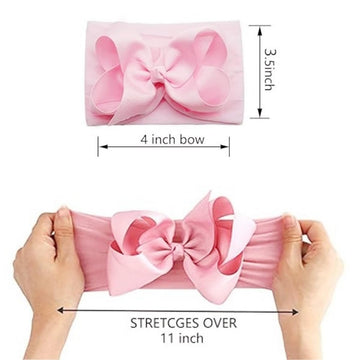 Yxiang 20Pcs Baby Girl Bows Headbands, 4' Infant Bows Headbands Super Elastics Nylon Hairbands Cute Handmade Ribbon Bows For Ba