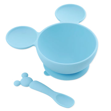 Bumkins Disney Baby Bowl, Silicone Feeding Set With Suction For Baby And Toddler, Includes Spoon And Lid, Essentials For Baby Le