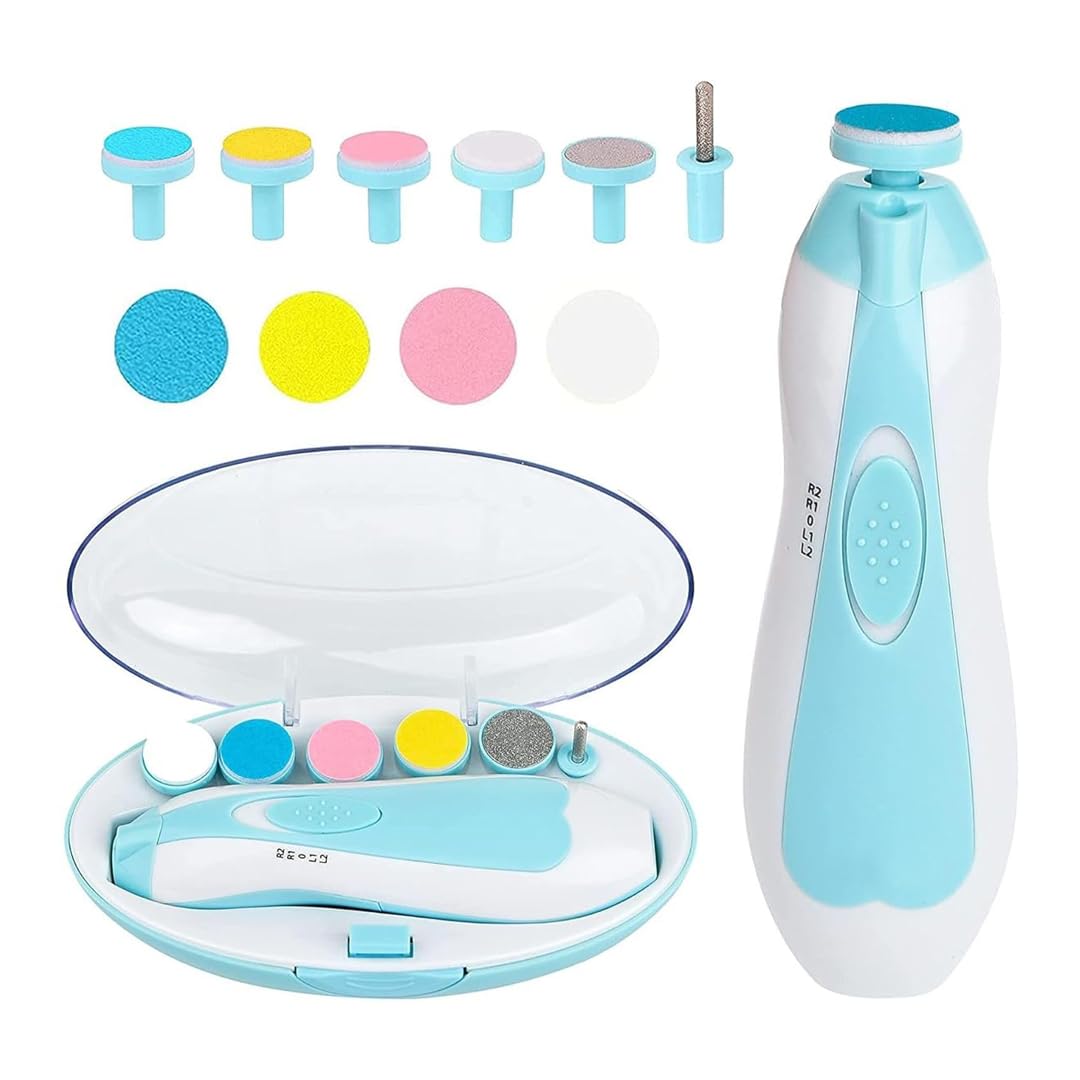 Kidology Baby Nail Trimmer Electric 6 In 1 Baby Nail File Clippers For Toes & Fingers, Safe Nail Filer Grinder Manicure Kit Kids