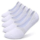 Unisex White Cotton Low Cut Loafer Socks | No Show Socks | Anti Slip Silicon Grip Socks