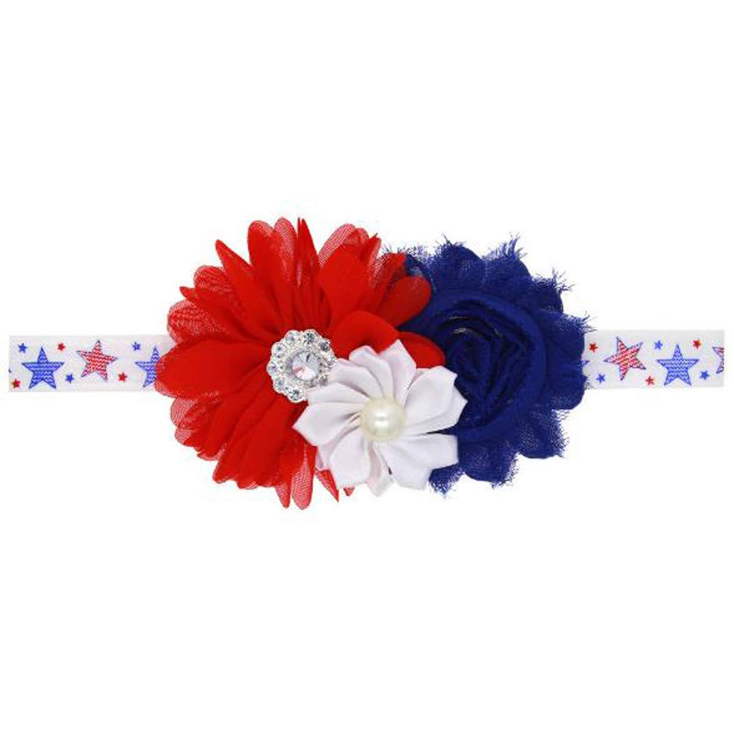 Patiky Baby Headband Bows Flower Hair Band Accessories Headwear For 4Th Of July Ts-Fd13 (Chiffon Flower)