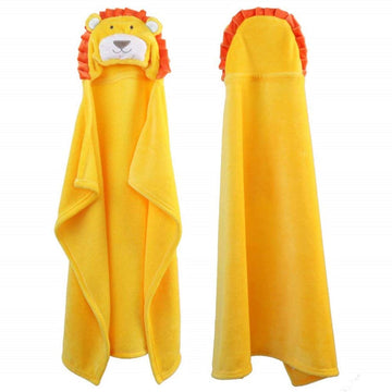 Vauwmsr Baby Hooded Blanket Ultra Soft Warm Newborn Infant Swaddle Wrap Bath Shower Towel, 25.6' X 39.4', Yellow