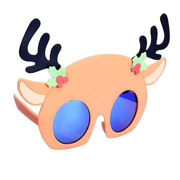 Sun-Staches Reindeer Sunglasses | Holiday Party Costume Accessory | UV 400 | One Size Fits Most