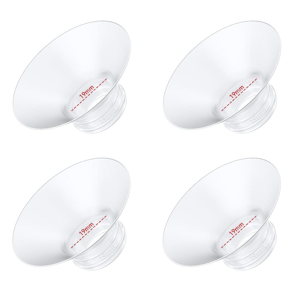 4PC Flange Insert 19mm Compatible with Momcozy M5/M6/M9/S12 Pro/V1 Pro/V1 Pro Breast Pump, Fit for Eufy/Elvie/Medela/Spectra/Lan