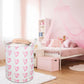 Clocor Pink Laundry Basket,Waterproof Baby Girls Nursery Hamper, Girls' Room Decor,Kids Toys Storage Bin,Gift Basket(Pink Heart